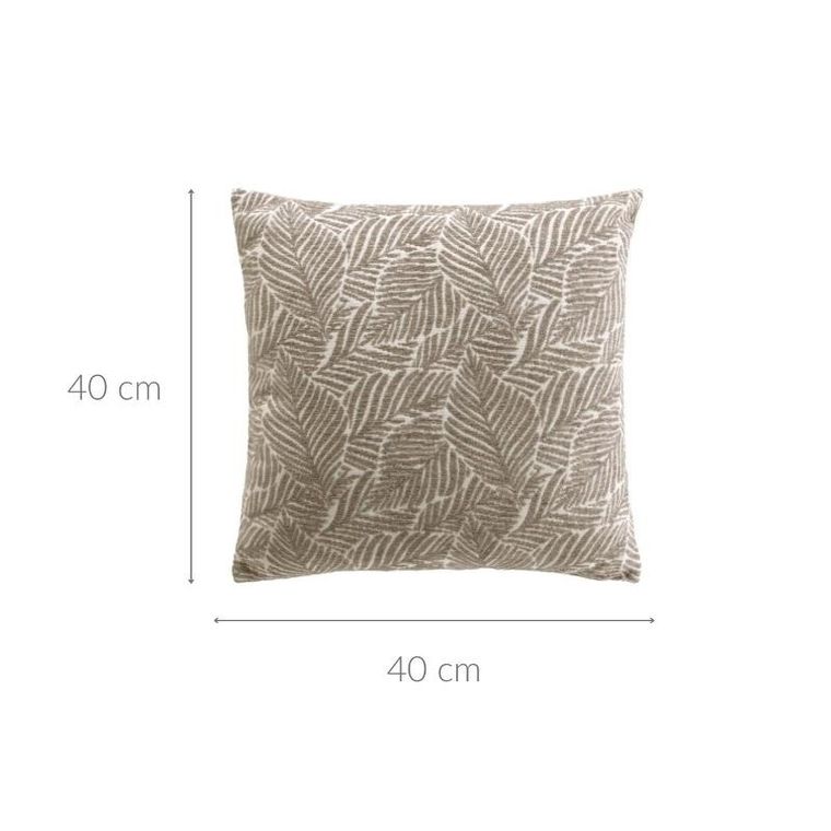 Douceur D'intérieur, ozdobna poduszka, żakardowy wzór liści, 40-40 cm