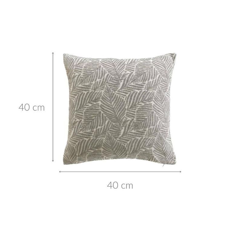Douceur D'intérieur, ozdobna poduszka, żakardowy wzór liści, 40-40 cm