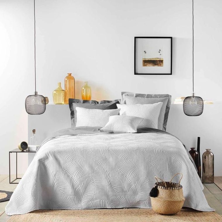 Douceur d'intérieur, ozdobna poszewka z tłoczeniem, Colombiene, 40-40 cm