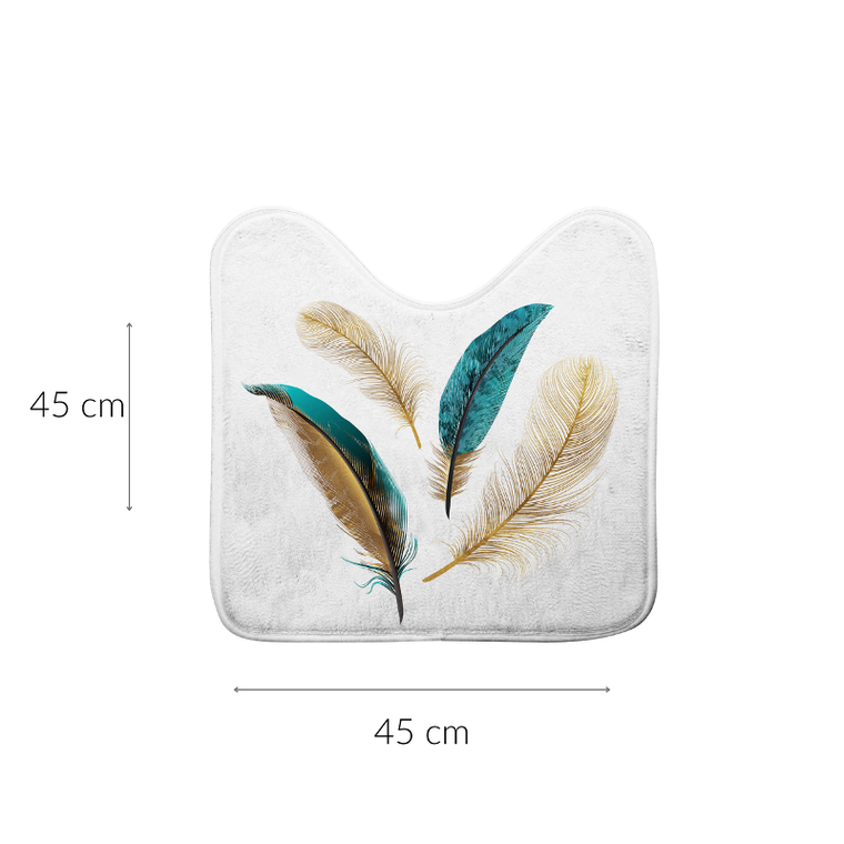 Douceur D'intérieur, Plumiss, dywanik toaletowy ze złotym wzorem, 45-45 cm