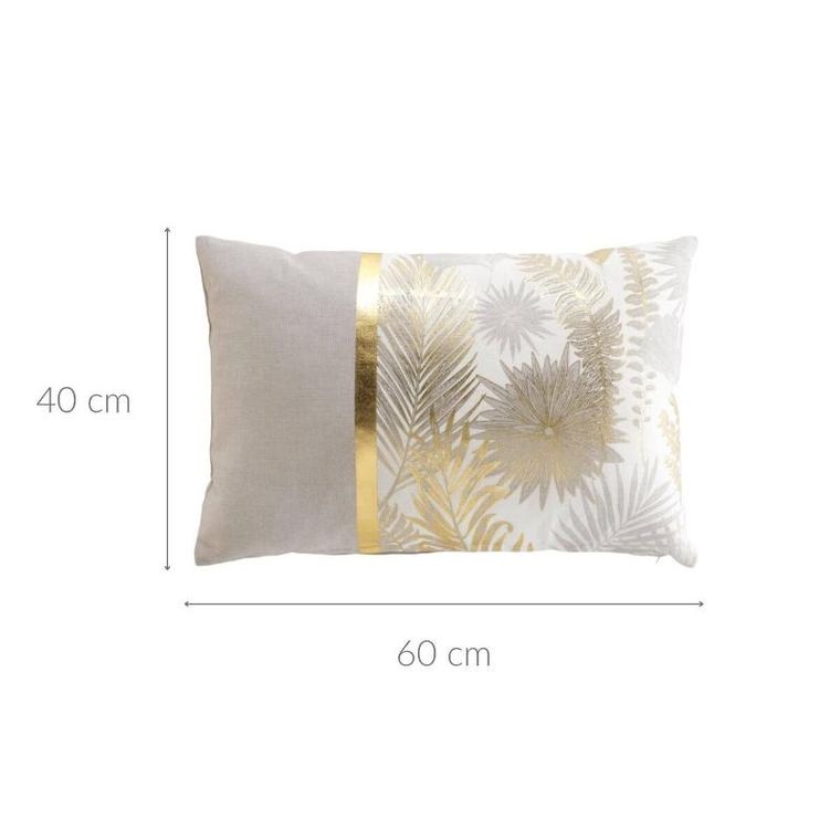 Douceur D'intérieur, podłużna poduszka dekoracyjna ze złotymi liśćmi, 40-60 cm