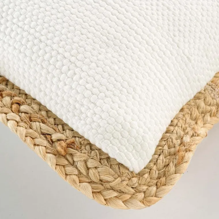 Douceur d'intérieur, poduszka dekoracyjna z jutową lamówką, 30-50 cm