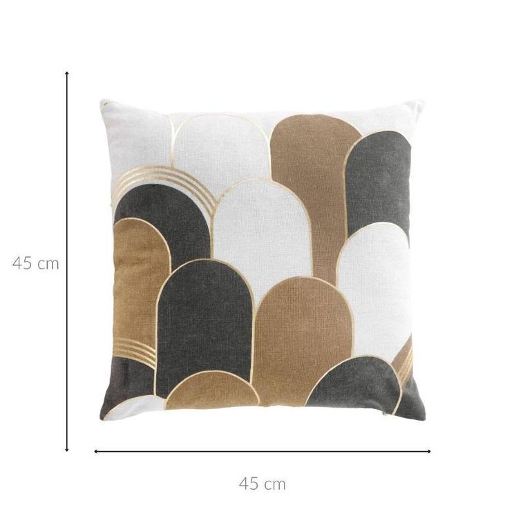 douceur d'intérieur, poduszka dekoracyjna ze złotym wzorem, 45-45 m