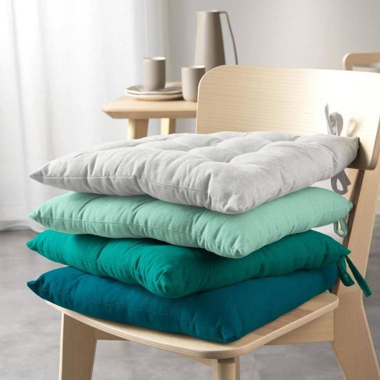 Douceur d'intérieur, poduszka na krzesło wiązana, Mistral, gładka bawełna z recyklingu, 40-40 cm