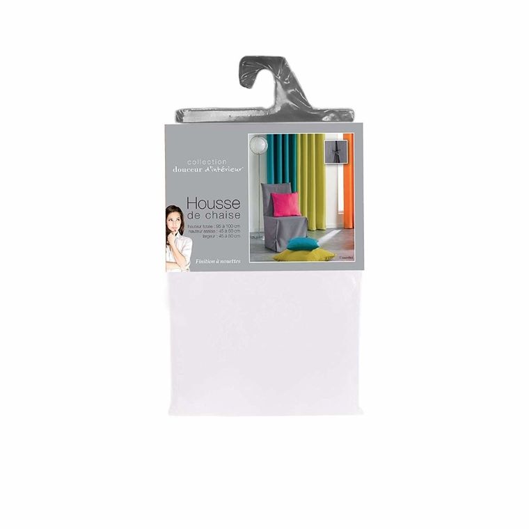 Douceur d'intérieur, pokrowiec na krzesło, 50-50-50 cm, Essentiel, biały