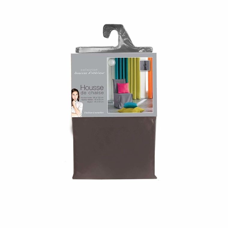 Douceur d'intérieur, pokrowiec na krzesło, 50-50-50 cm, Essentiel, brązowy