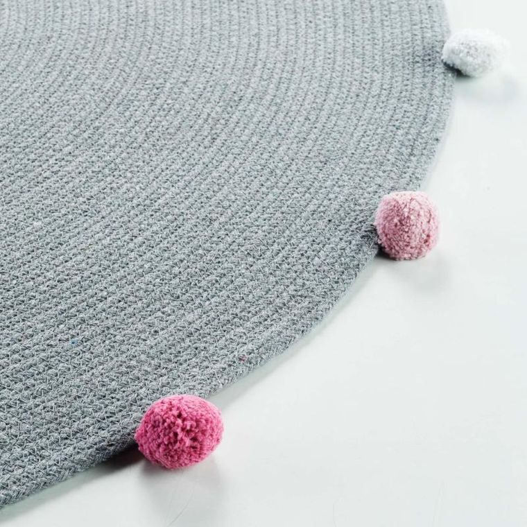 Douceur d'intérieur, Pompomparty, okrągły dywanik z pomponami, śr. 90 cm