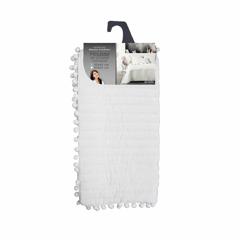 Douceur d'intérieur, poszewka na poduszkę, Dorinette, 45-45 cm, biała