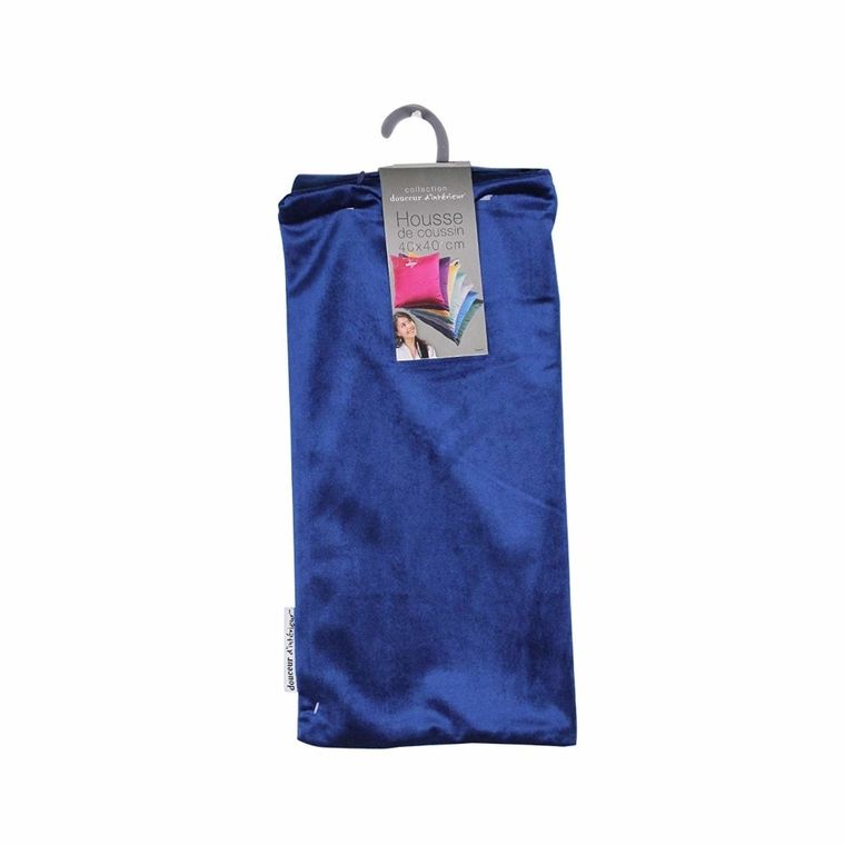 Douceur d'intérieur, poszewka na poduszkę, Velvet, 40-40 cm, ciemnoniebieska