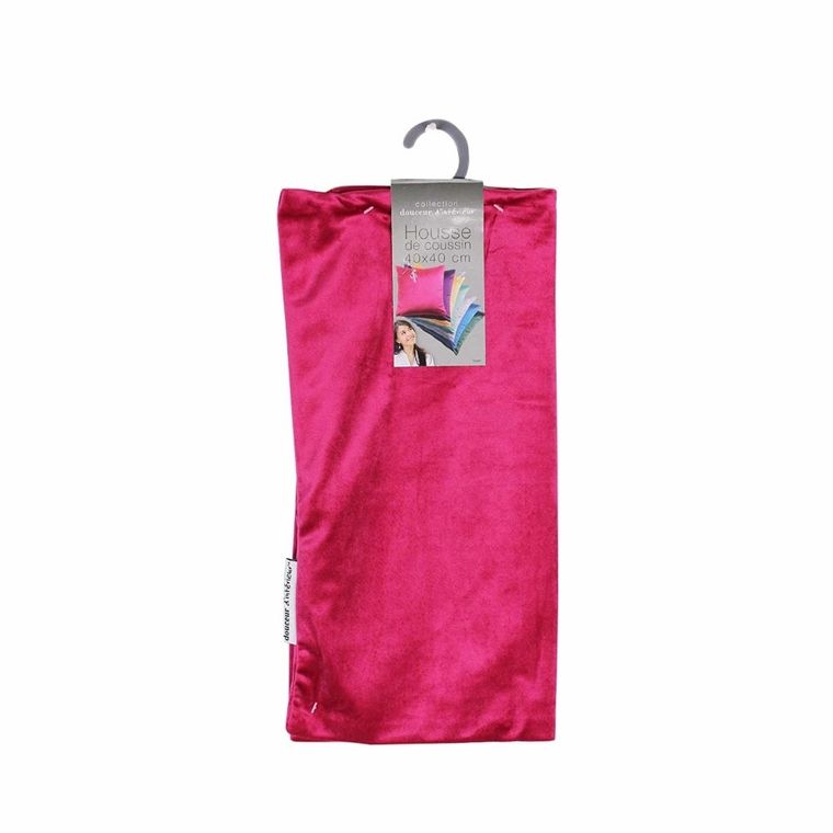 Douceur d'intérieur, poszewka na poduszkę, Velvet, 40-40 cm, malinowa