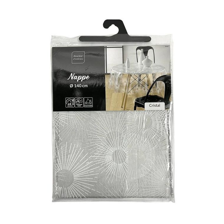 Douceur d'intérieur, przezroczysty obrus z PCV, Soleil, Ø 140 cm