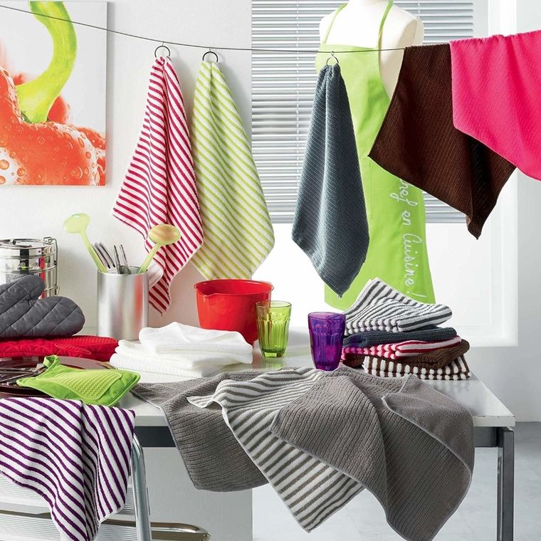 Douceur d'intérieur, ręczniki kuchenne, szare, 40-40 cm, 3 szt.