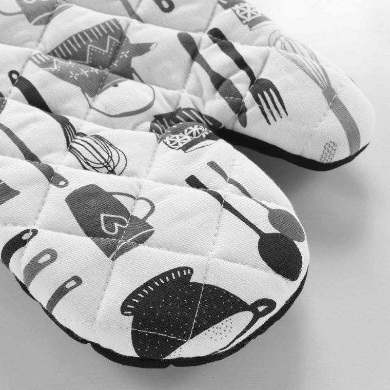 Douceur d'intérieur, rękawica kuchenna bawełniana, silikonowe wzmocnienia, 30-18 cm