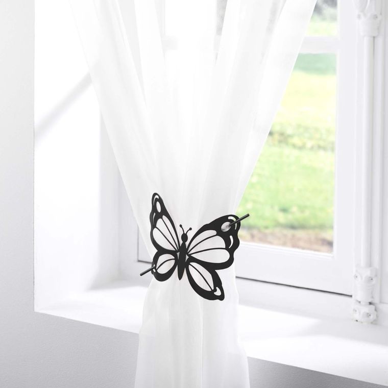 Douceur d'intérieur, spinka do zasłony, czarna, motyl, 1 szt.
