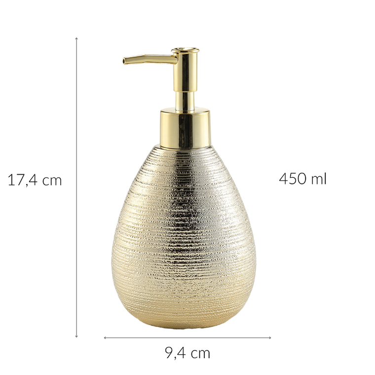 Douceur D'intérieur, Tresor, metaliczny dozownik ze złotą pompką, 9-17 cm