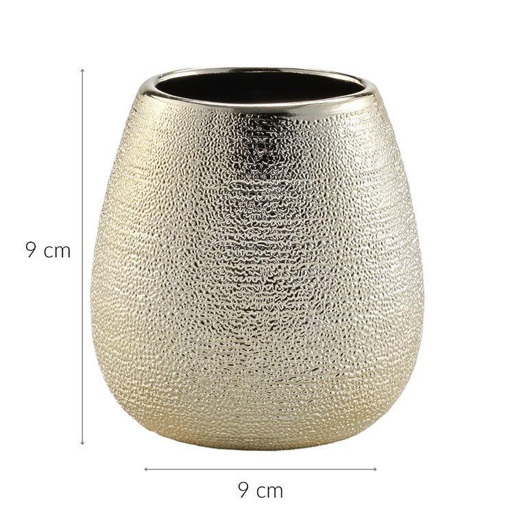 Douceur D'intérieur, Tresor, złoty kubek na szczoteczki, z ceramiki, 9-9 cm