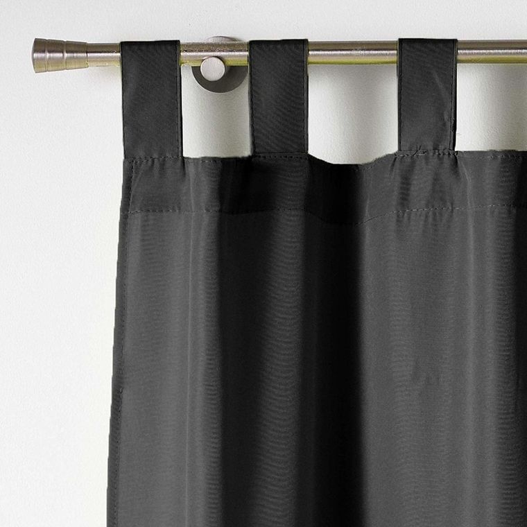 Douceur d'intérieur, zasłona na szelkach, 140-260 cm, Essent, biel, czarna