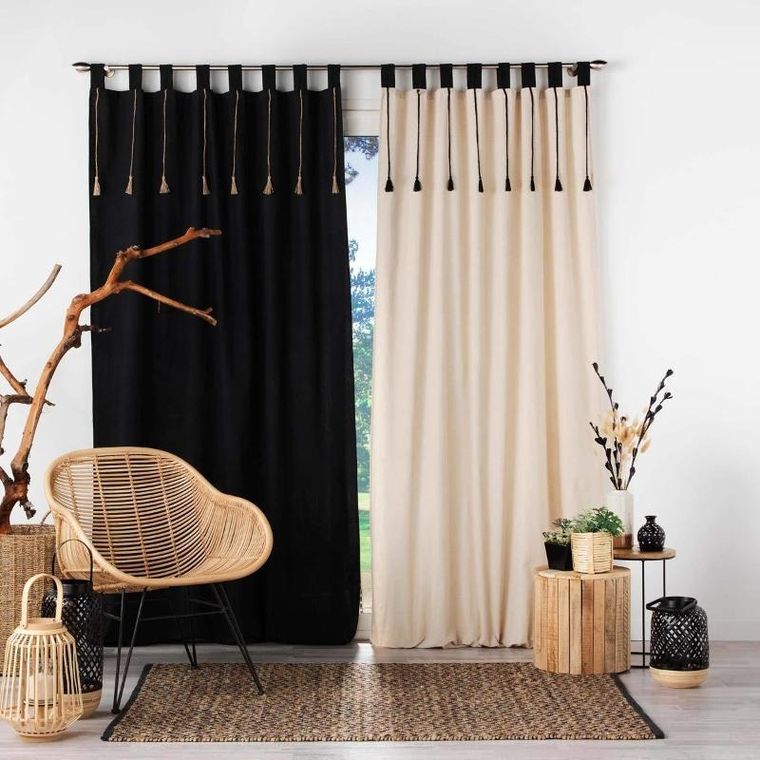 Douceur d'intérieur, zasłona na szelkach, Filine, polibawełna, 140-240 cm