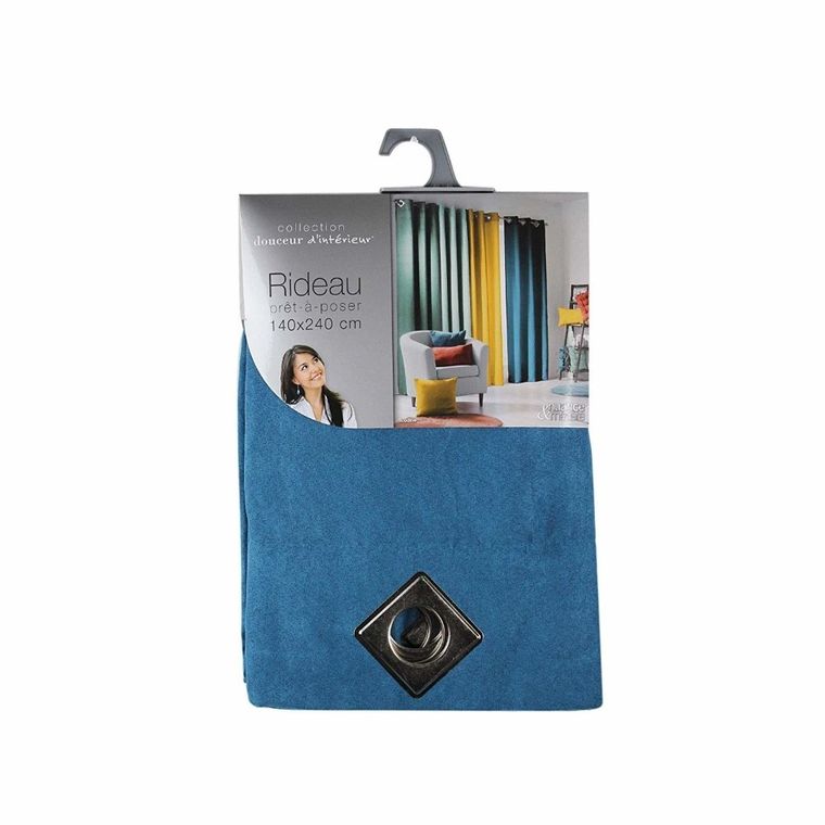 Douceur d'intérieur, zasłona okienna, Suedine, 140-240 cm, niebieska