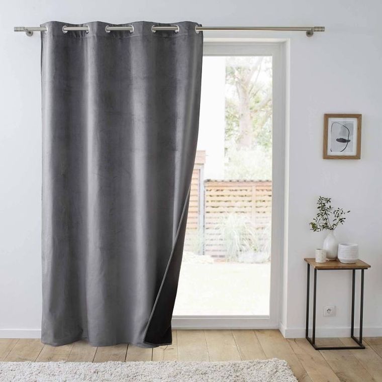 Douceur d'intérieur, zasłona termiczna na przelotkach, velvet, warstwa podwójnego polaru z mikrofibry, 140-260 cm