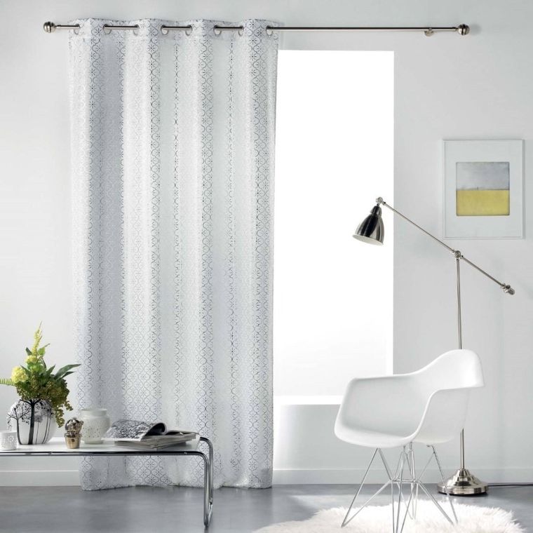 Douceur d'intérieur, zasłona zaciemniająca, Genesis, biało-srebrna, 135-240 cm