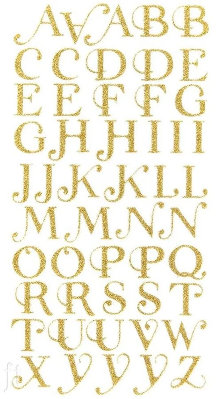 DP Craft, naklejki brokatowe, alfabet