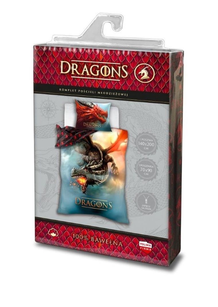 Dragons, Latający Smok, 2-częściowy komplet pościeli, 160-200 cm