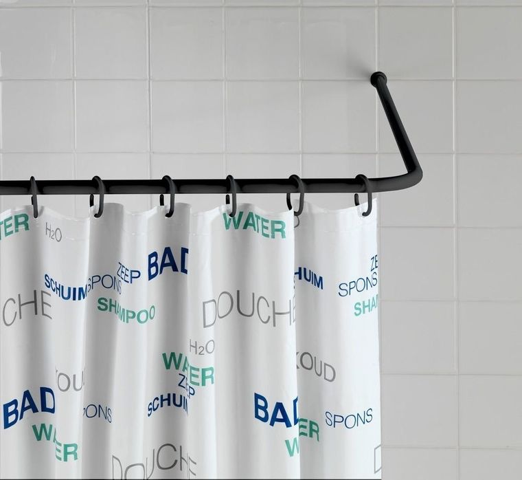 Drążek prysznicowy, narożny 20 mm, czarny