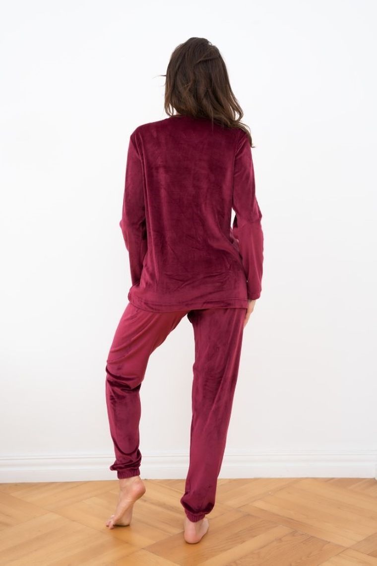 Dres damski, plus size, welurowy, bordowy, Akara, Italian Fashion