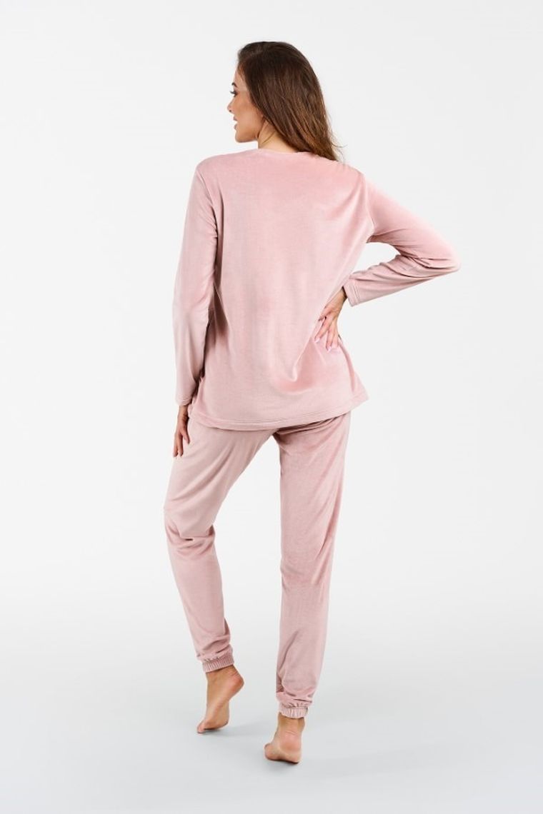 Dres damski, plus size, welurowy, różowy, Akara, Italian Fashion