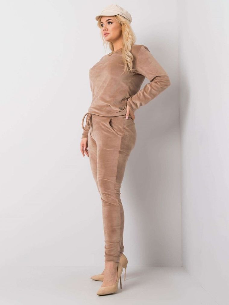 Dres damski, welurowy, beżowy, Relevance