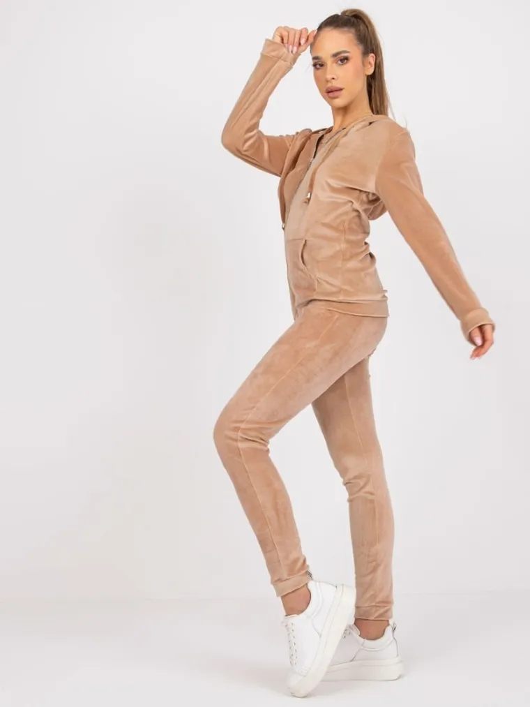 Dres damski, welurowy, beżowy, Relevance