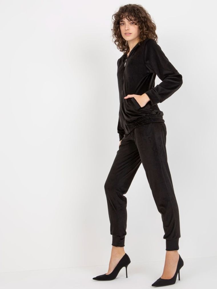 Dres damski, welurowy, czarny, Lakerta