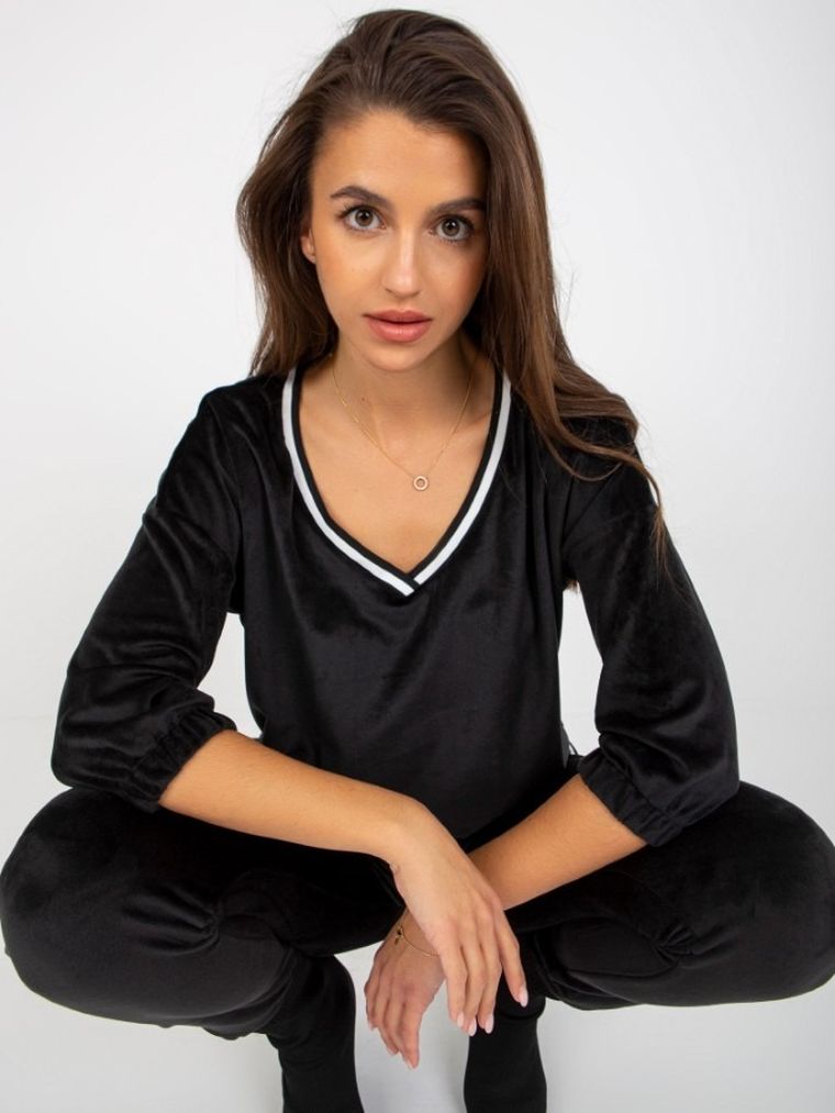 Dres damski, welurowy, czarny, Relevance