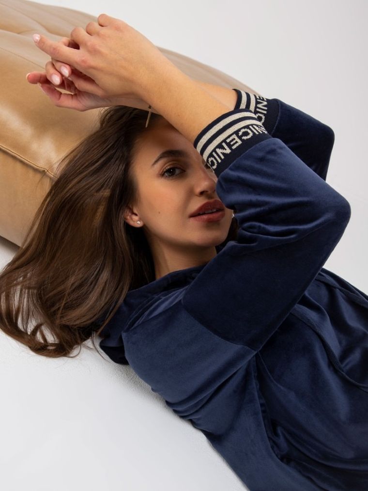 Dres damski, welurowy, granatowy, Relevance