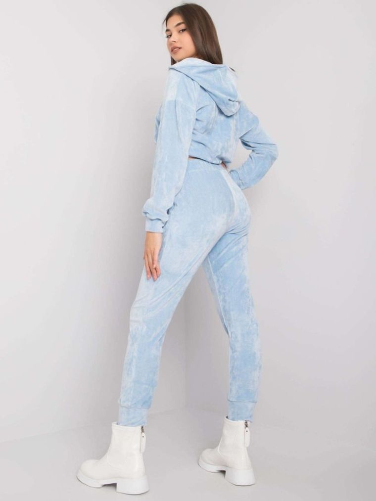 Dres damski, welurowy, niebieski, Lakerta