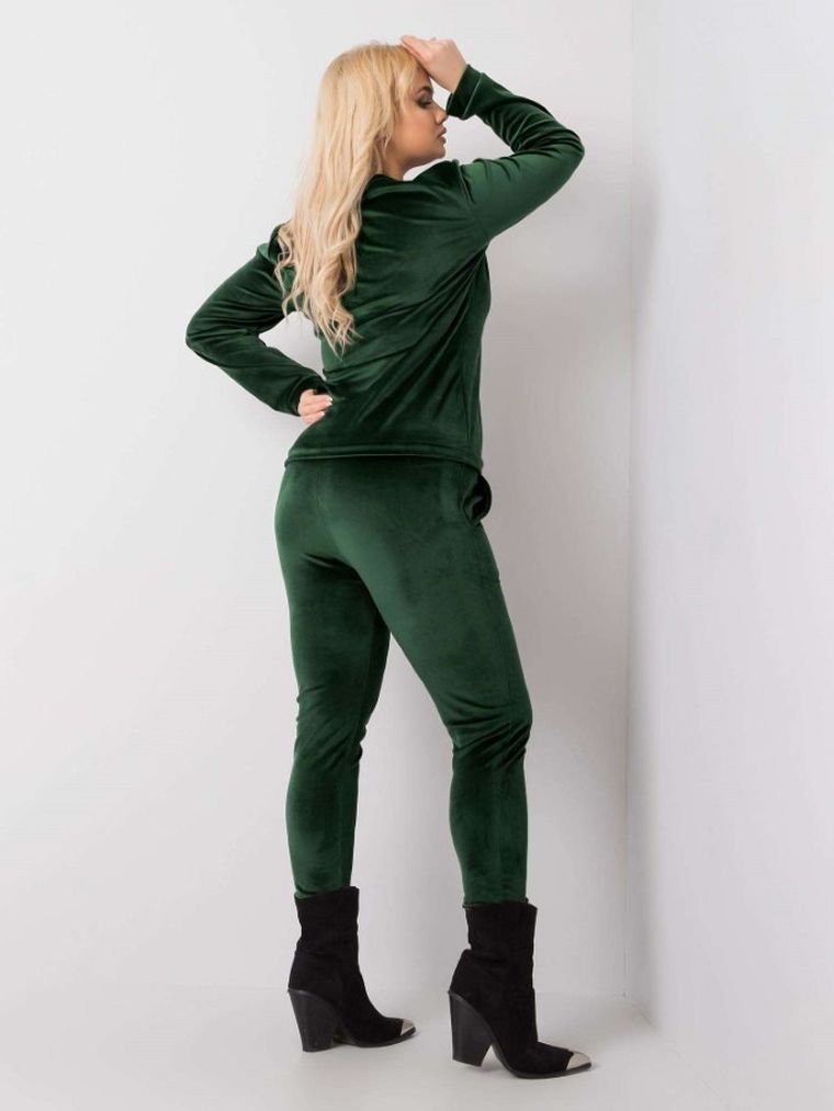 Dres damski, welurowy, plus size, zielony, Relevance