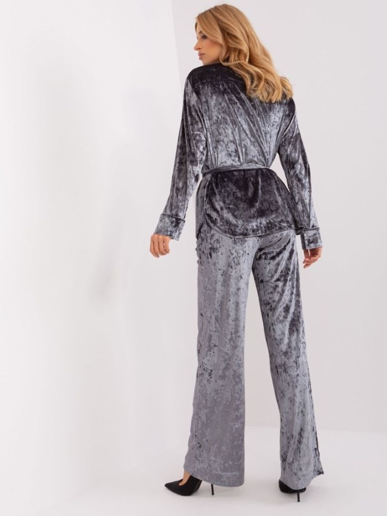 Dres damski, welurowy, szary, Lakerta