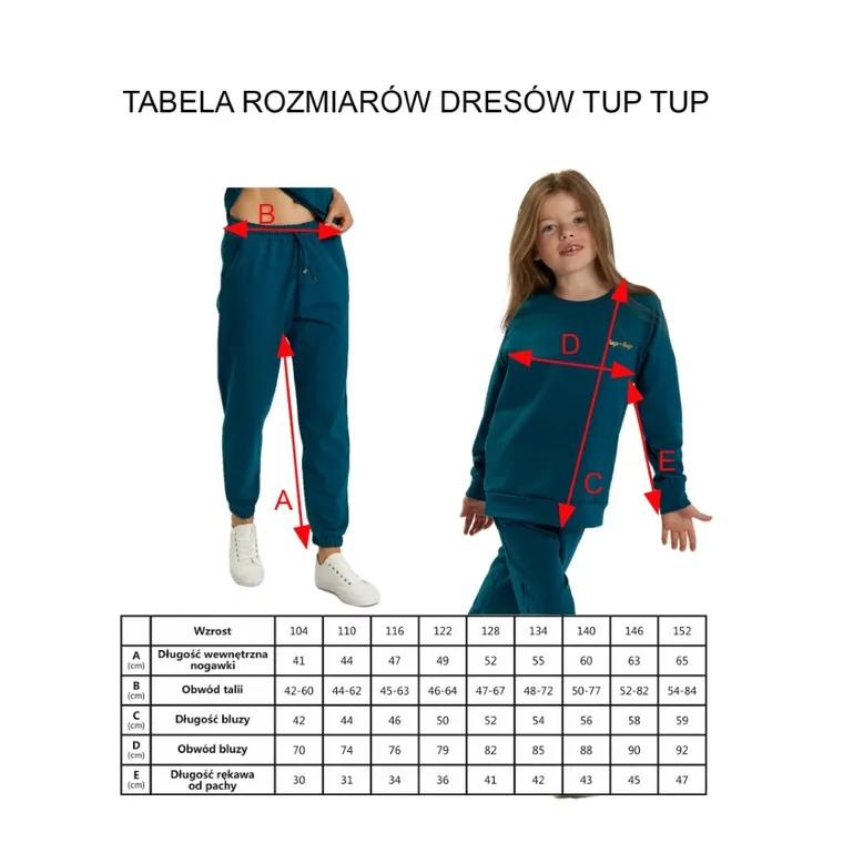 Dres dziewczęcy, czarny, Tup Tup