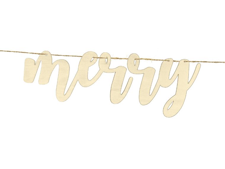 Drewniany baner, Merry Christmas, 87-17 cm