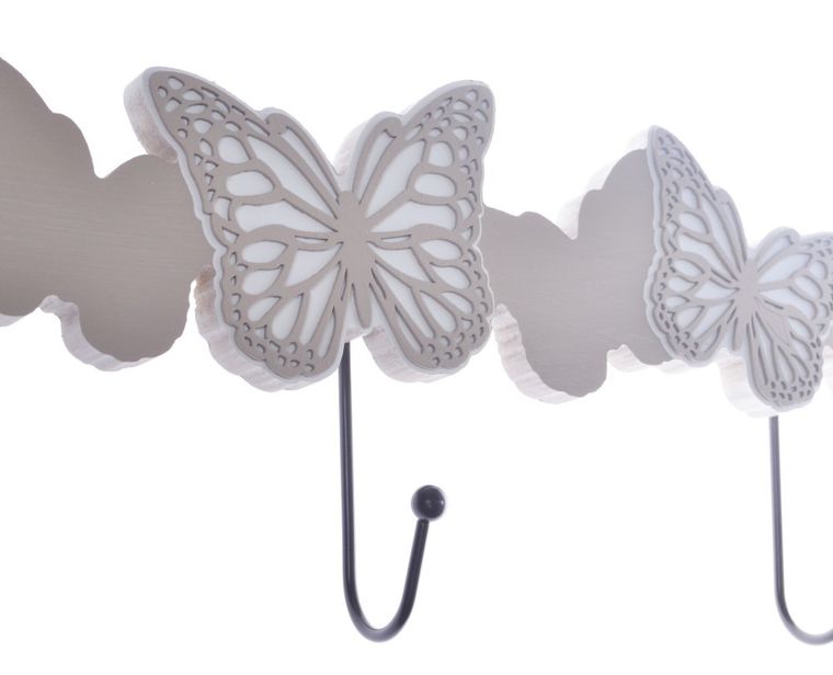 Drewniany wieszak z motylami, 50-4.5-16 cm
