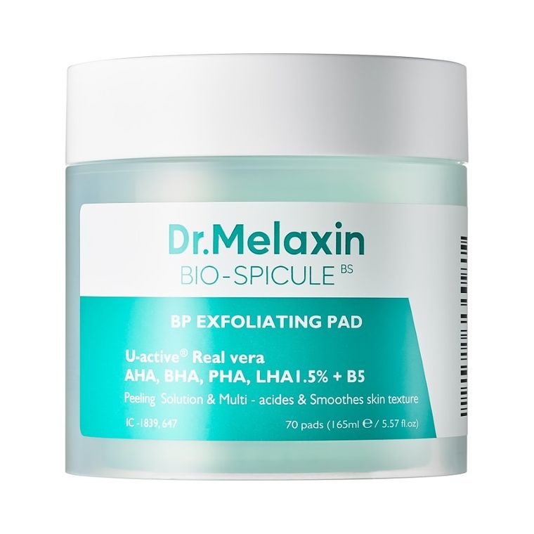 Dr.Melaxin, Bio-Spicule Bp Exfoliating Pad, złuszczające płatki z kwasami AHA, BHA, PHA, LHA, 70 szt.