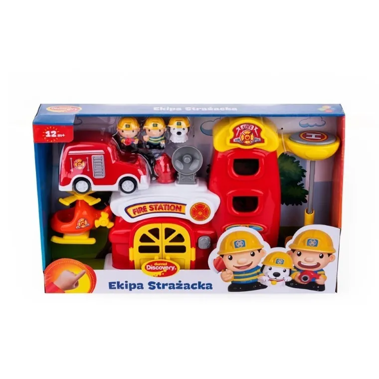 Dumel Discovery, Ekipa strażacka, interaktywny garaż strażacki, zestaw z pojazdem i figurkami
