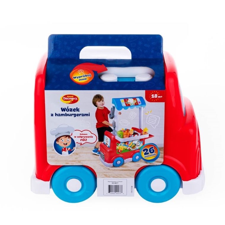Dumel Discovery, Wózek z hamburgerami, zestaw akcesoriów, 26 elementów
