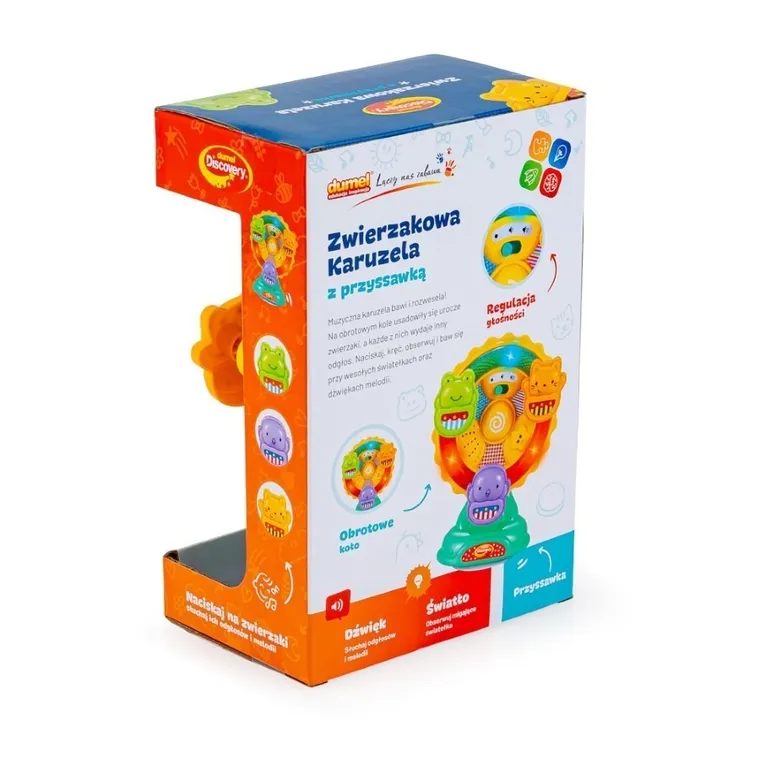 Dumel Discovery, Zwierzakowa karuzela z przyssawką, zabawka interaktywna