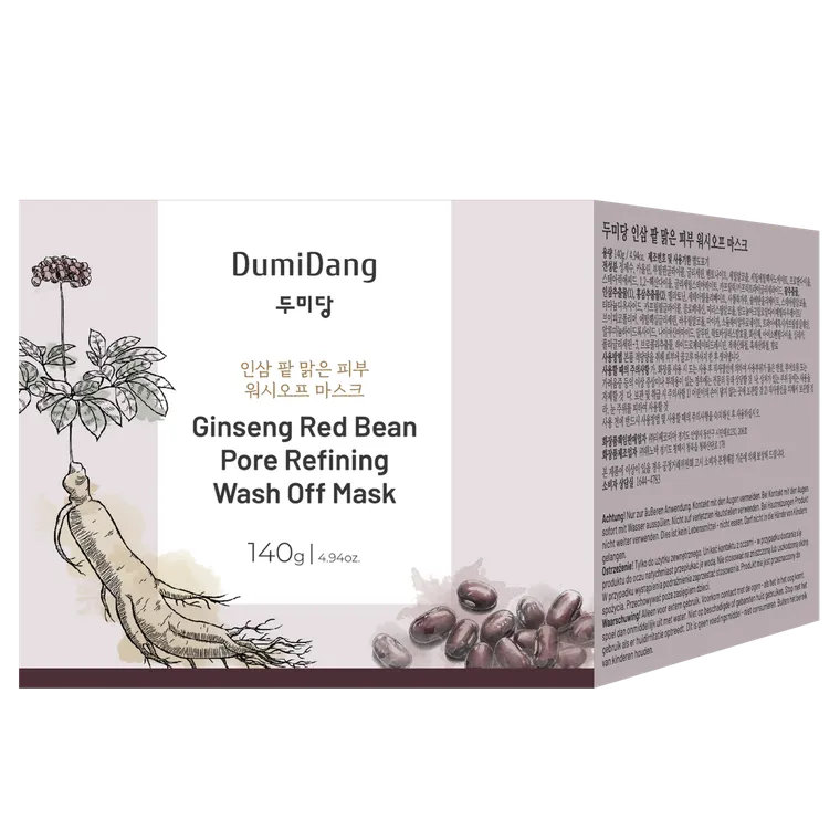 Dumidang, Ginseng Red Bean Pore Refining, zmywalna maska do twarzy antyoksydacyjna, wash-off, 140 g