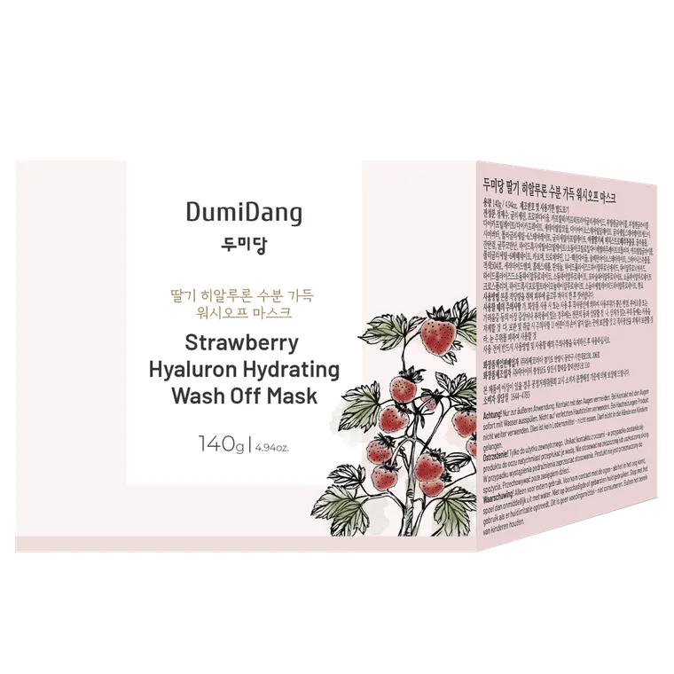 Dumidang, Strawberry Hyaluron Hydrating, zmywalna maska do twarzy nawilżająco-rozświetlająca, wash-off, 140 g