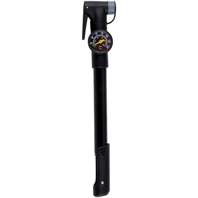 Dunlop, pompka rowerowa mini z manometrem, 8bar, czarna
