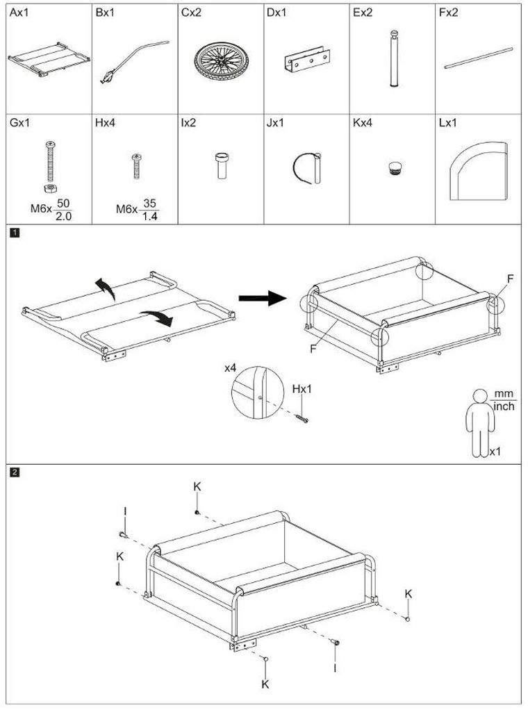 Dunlop, przyczepka rowerowa do 40kg, 70-65-30 cm