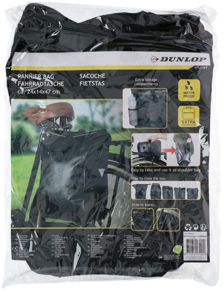 Dunlop, sakwa rowerowa, torba, wodoszczelna, 15l